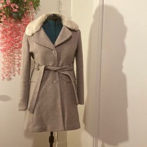 Pink Wool Blend Pea Coat